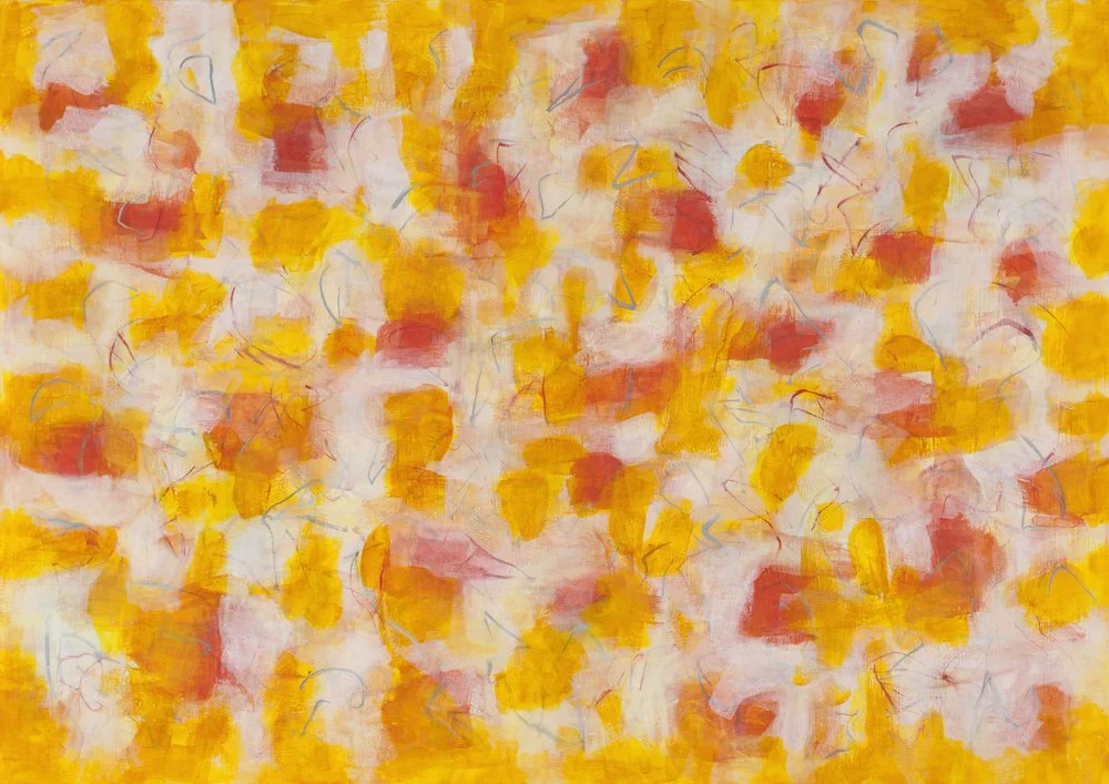 Yellow Rhythm, 2018, acrylic on linen, 29 x 41 in