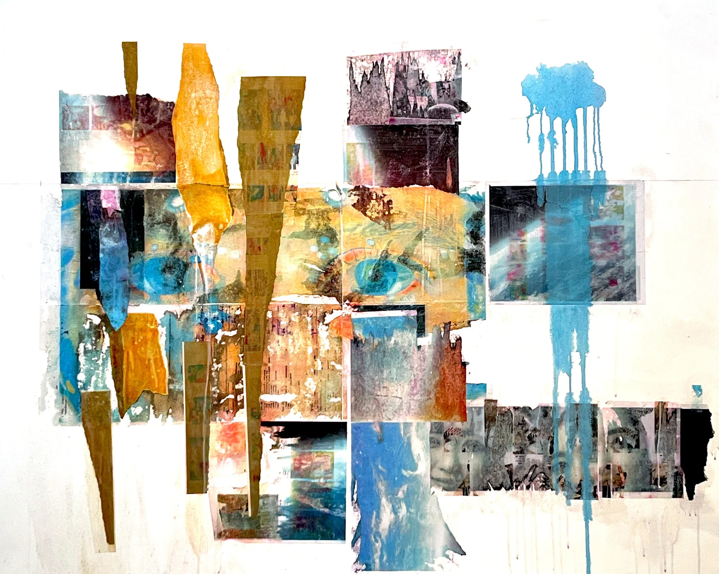Major Tom, 2025,
Image Transfer and Oil on Primed Canvas,
40” x 50”