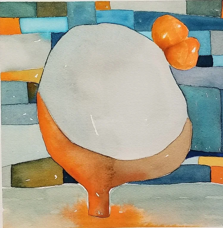 Untitled, 2018, watercolor, 15 x 15 in (framed)