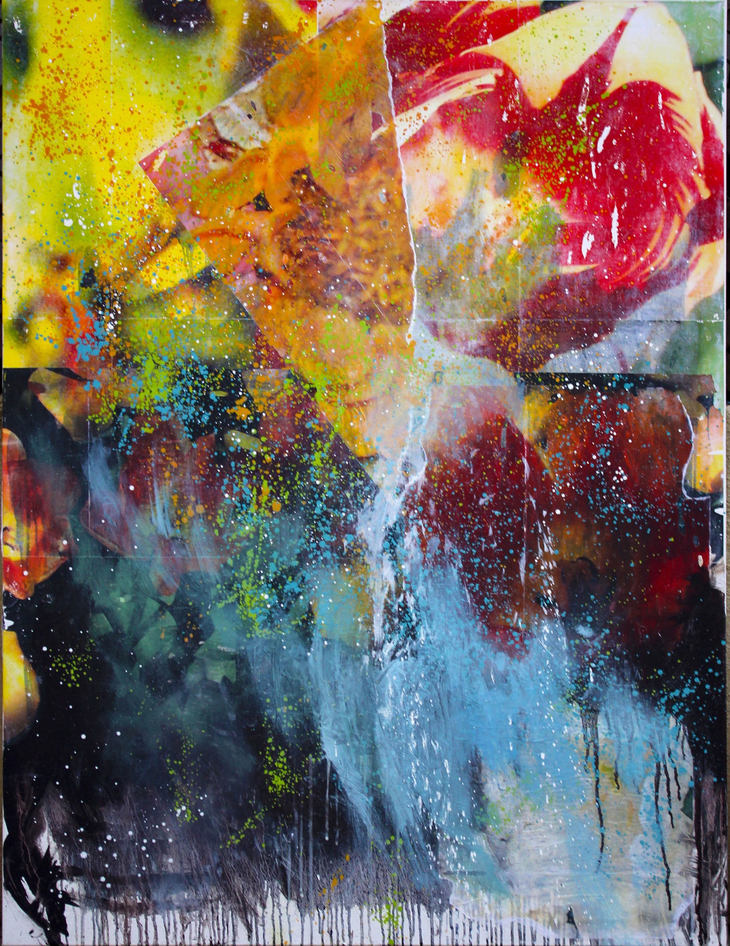 Cornucopia, 2024, Image Transfer and Oil on Primed Canvas,
48” x 36”