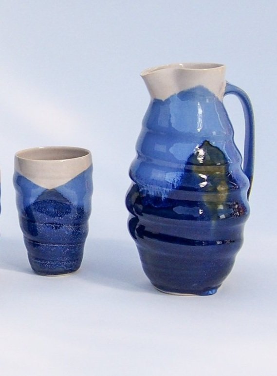 Cruche en Grès Bleu Profond