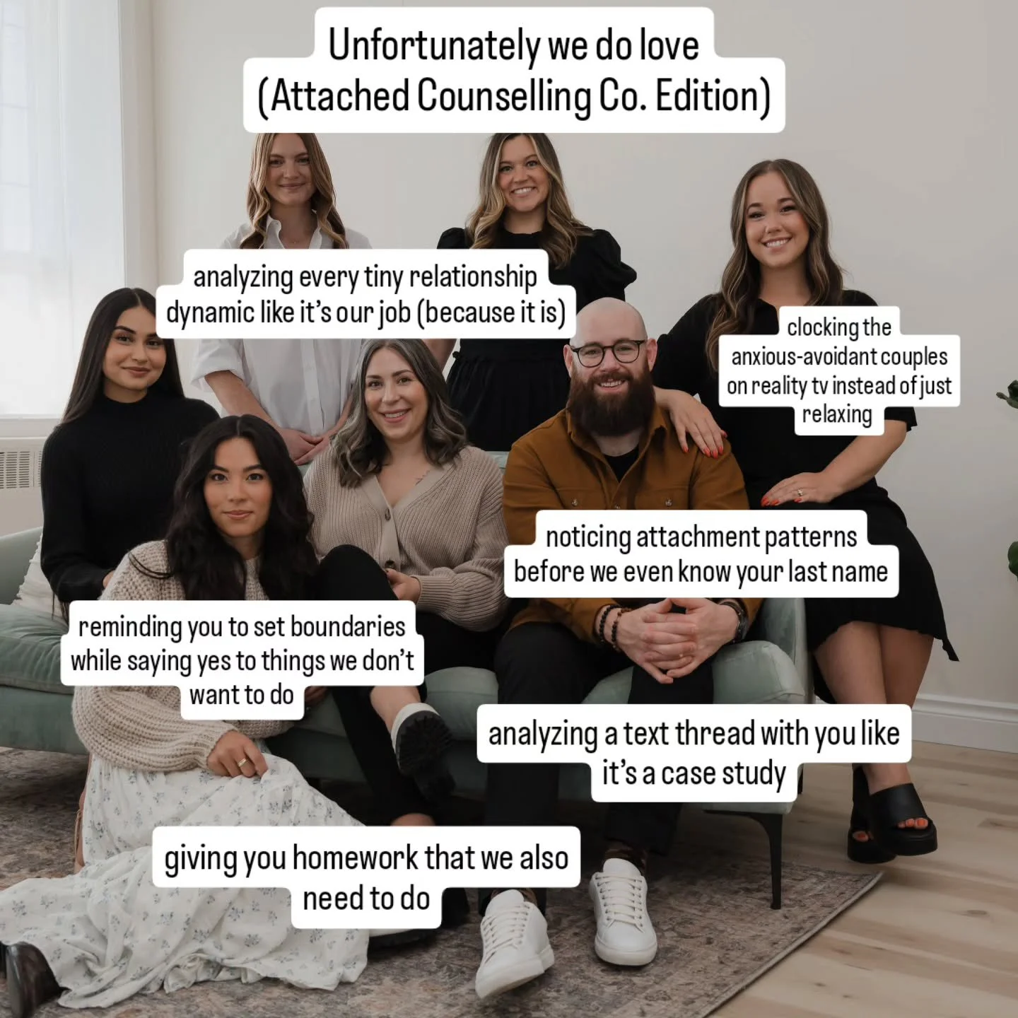 Therapist brain: &ldquo;Set boundaries, regulate your nervous system, practice self-compassion.&rdquo;

Also therapist brain: hasn&rsquo;t had a glass of water since yesterday and says yes to everything.

#UnfortunatelyIDoLove #TherapistHumor #Therap