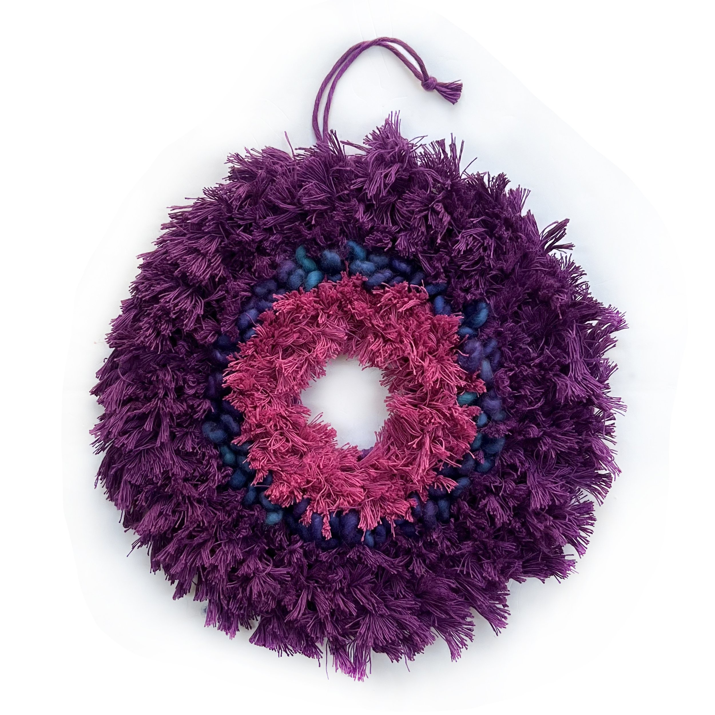 Purple Magenta Wall Flower Macrame