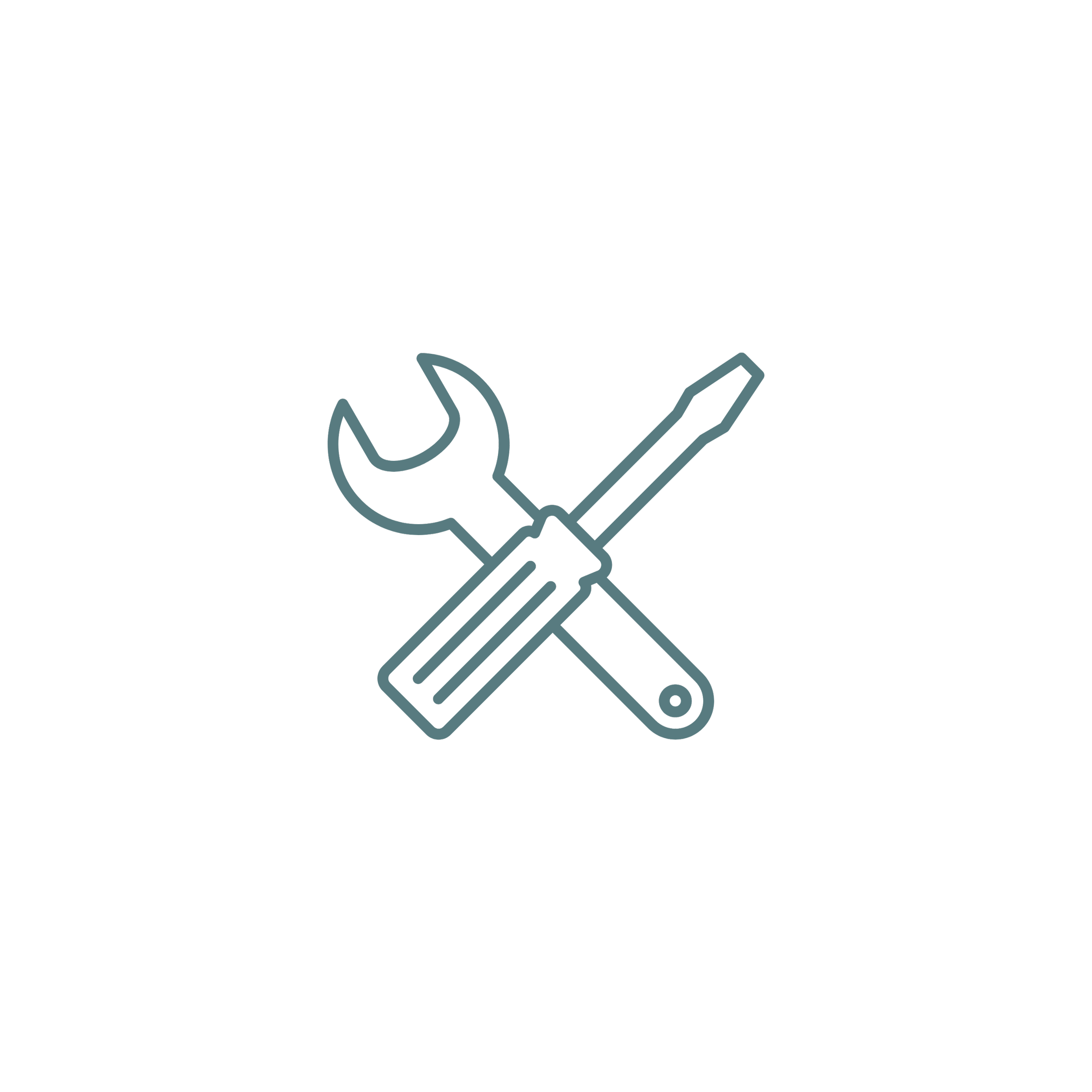 Green icon of a wrench and screwdriver to represent the utilities industry
