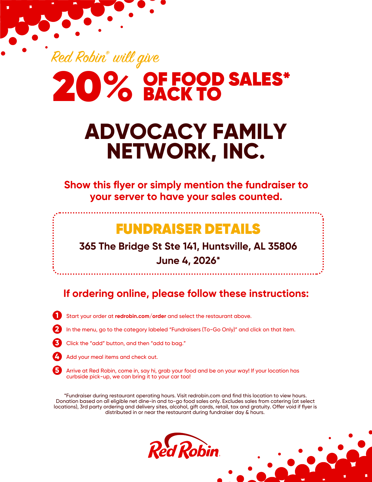 Dine Out to Support Families Affected by Domestic Violence 