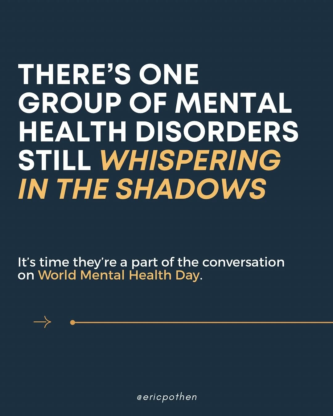 You guessed it, eating disorders.

People think eating disorders are only about food&hellip;

But, they&rsquo;re actually mental health disorders. 

They&rsquo;re often overlooked in conversations about mental health, although it is estimated that 1 