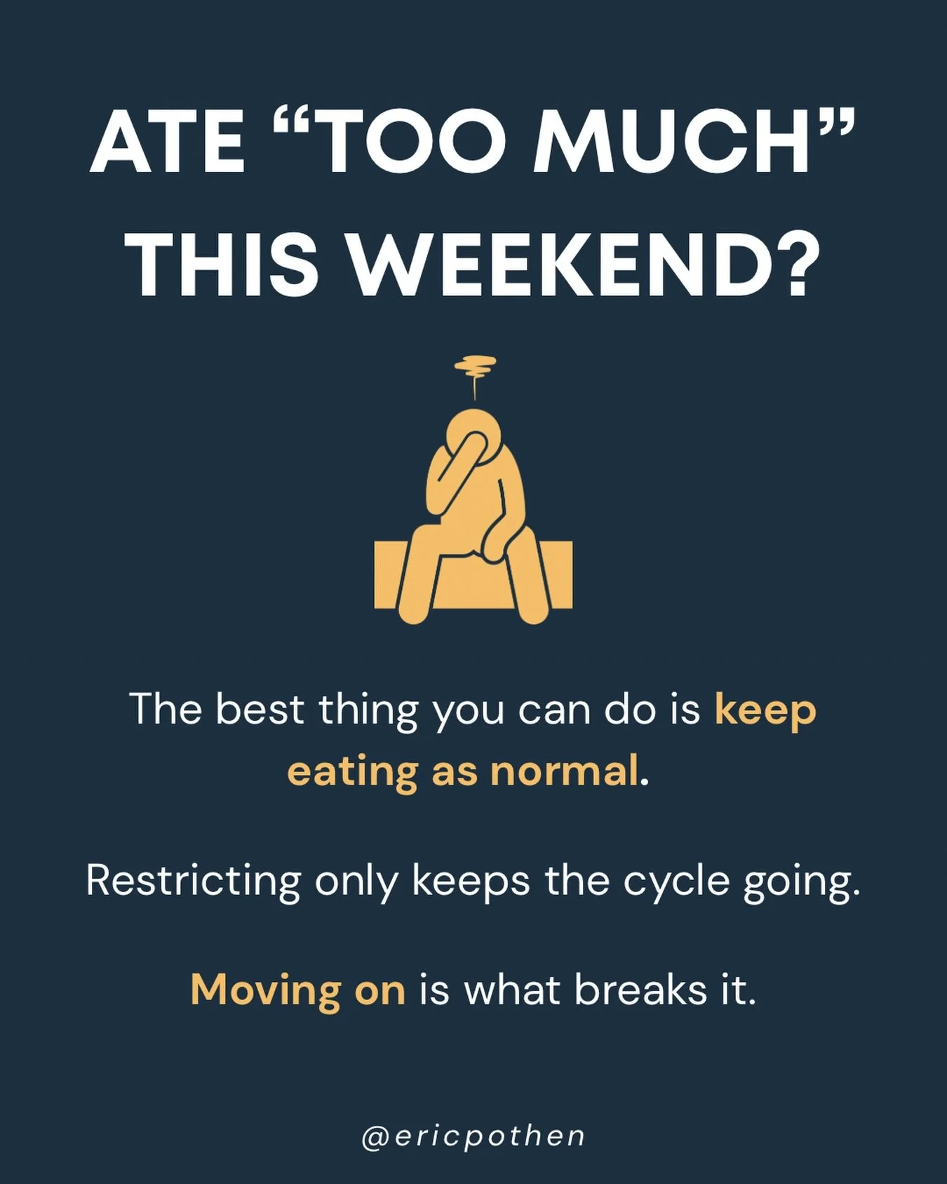 I used to spend every Monday &ldquo;making up&rdquo; for the weekend.

Less food. More cardio. Promising myself I&rsquo;d be &ldquo;better&rdquo; this week.

But all that did was keep the cycle going.

The guilt. The restriction. The next &ldquo;slip