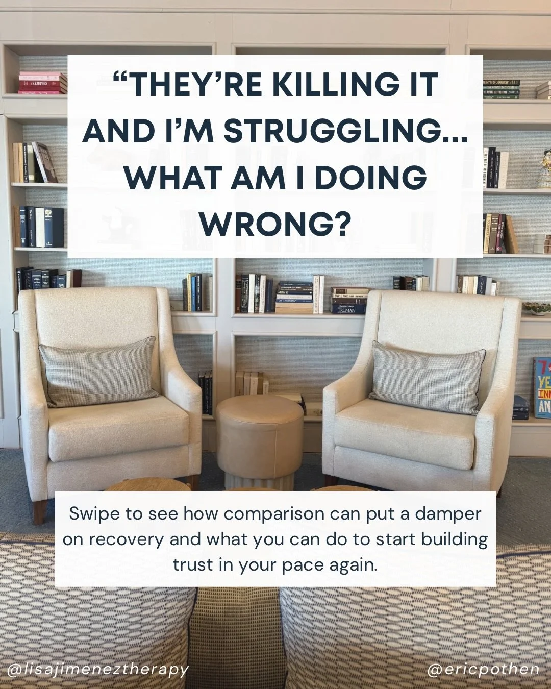 Comparison makes recovery harder. 

Because when you&rsquo;re constantly looking at where someone else is, it becomes really hard to notice where you are.

And that can pull you further away from the very thing recovery is trying to rebuild: self-tru