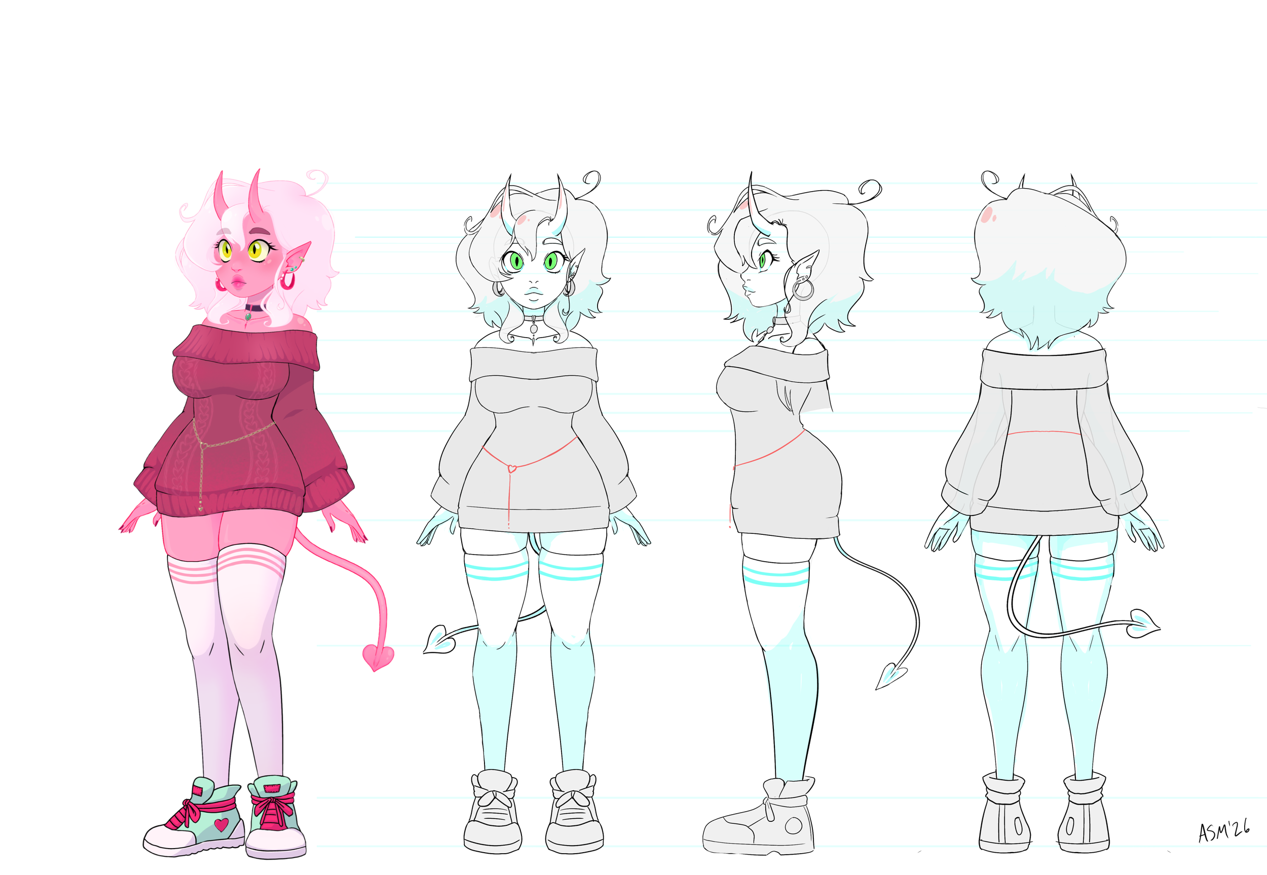 Model Sheet - Chastity (Succubus Form)