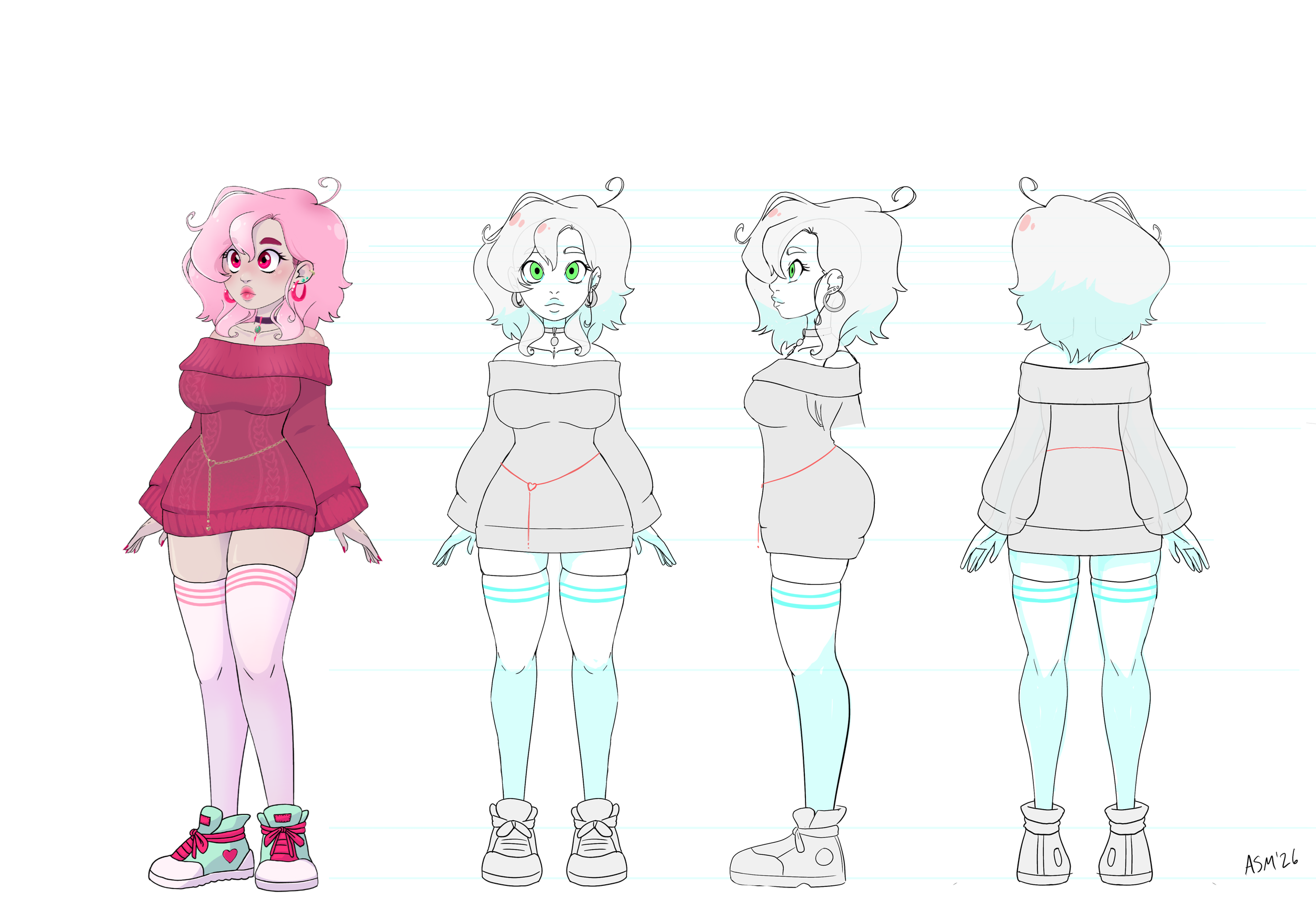 Model Sheet - Chastity (Human Form)
