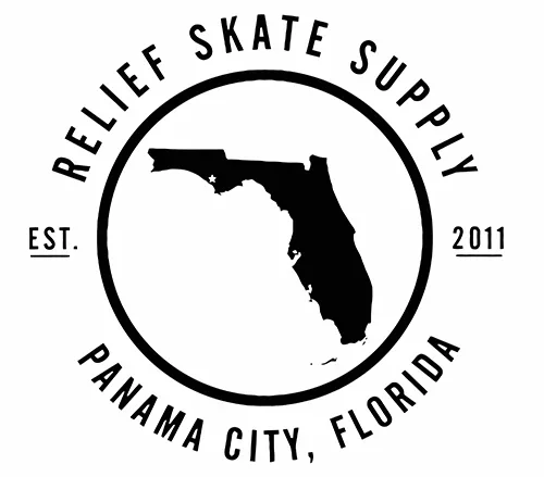 Logo for Relief Skate Supply in Panama City, Florida.
