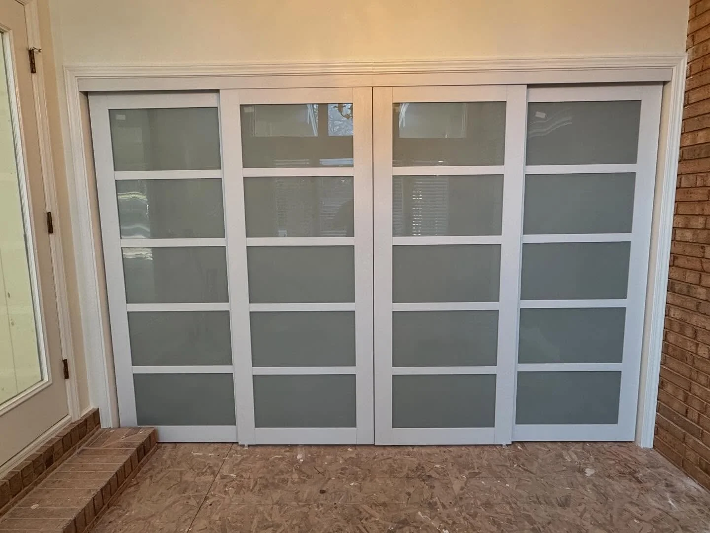 New closet with build in shelves complete! This customer asked us to turn this unused space into a beautiful closet and we delivered