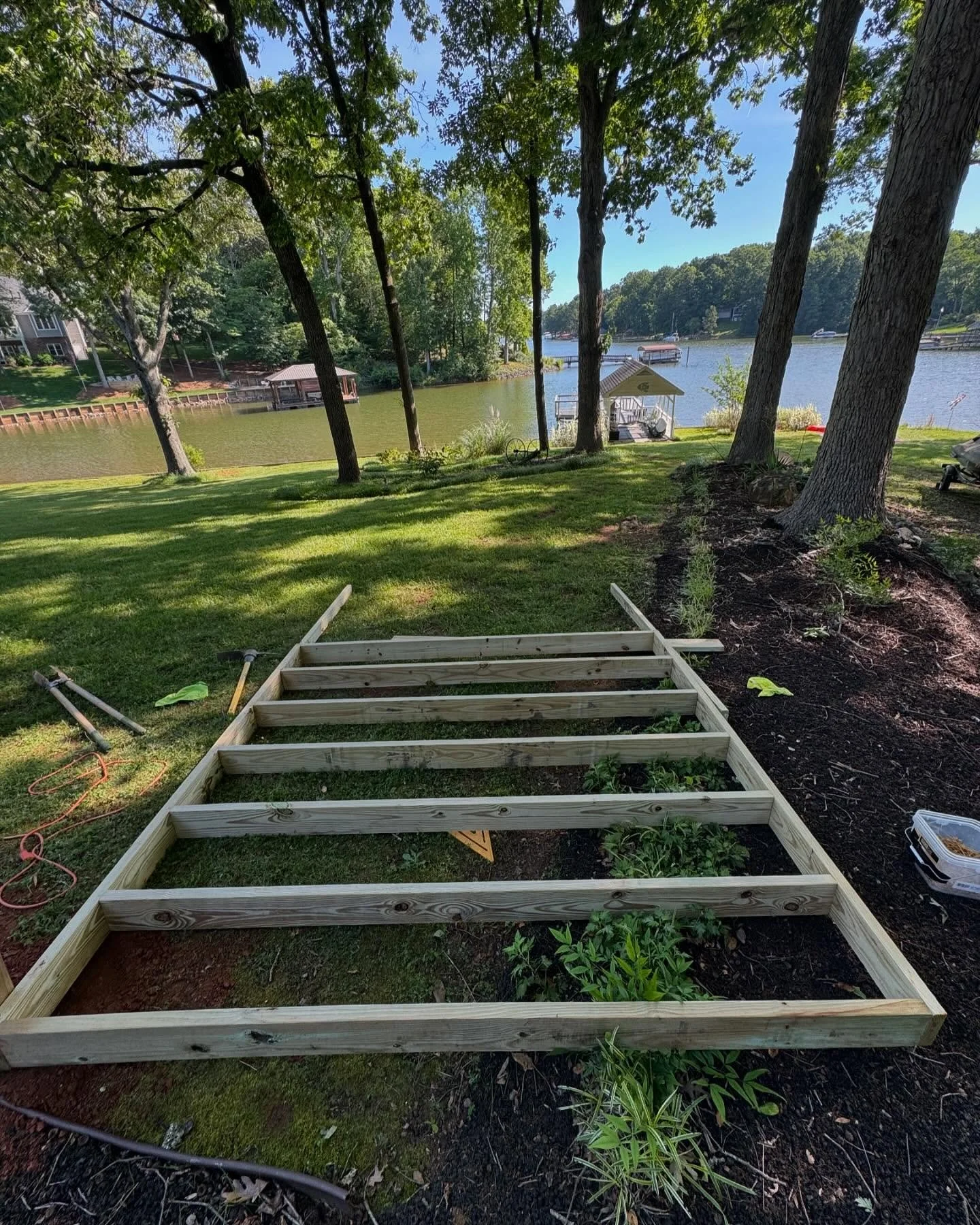 New picture frame Trex composite deck built with a perfect view of the lake!