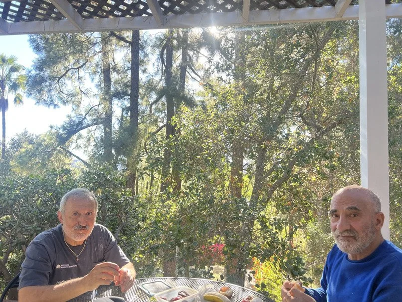 George Babakhani and Nick Wosgerijyan, fathers of the Western Building Solutions founders, on a job site in La Cañada Flintridge