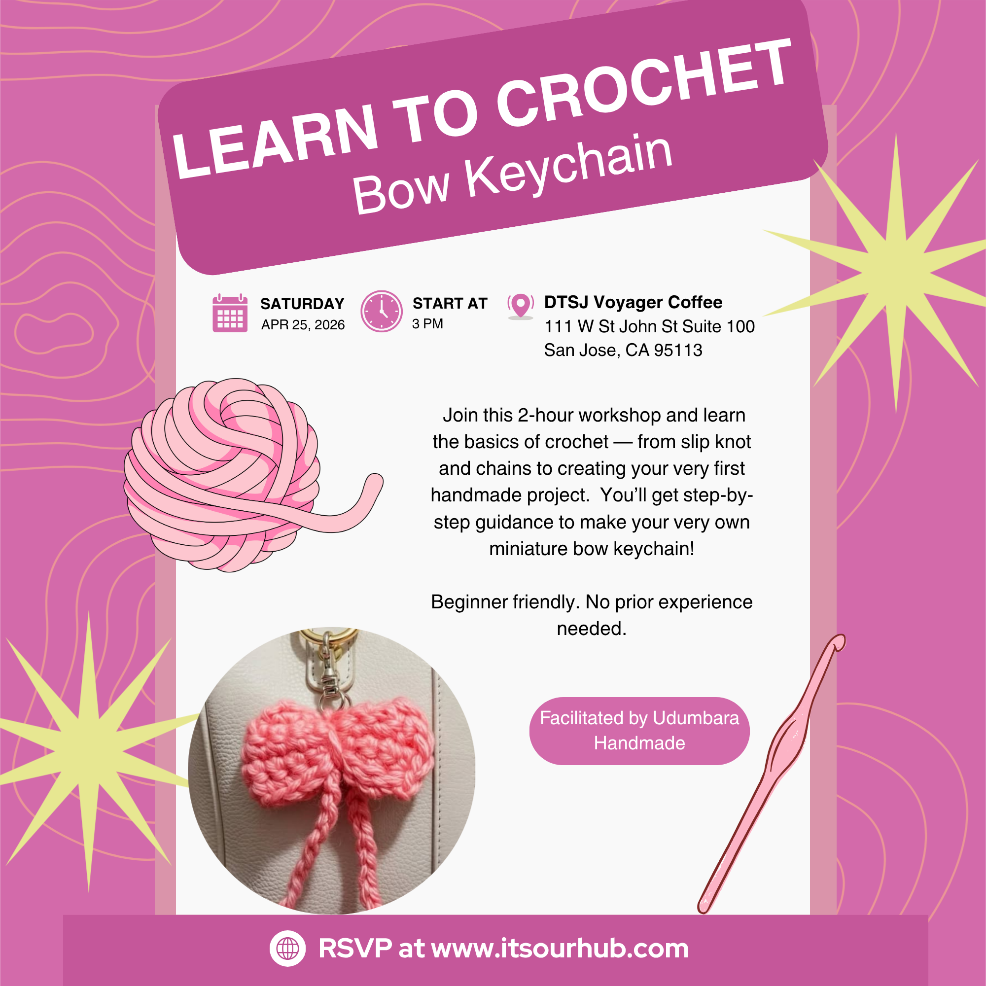 Learn to Crochet - Bow Keychain