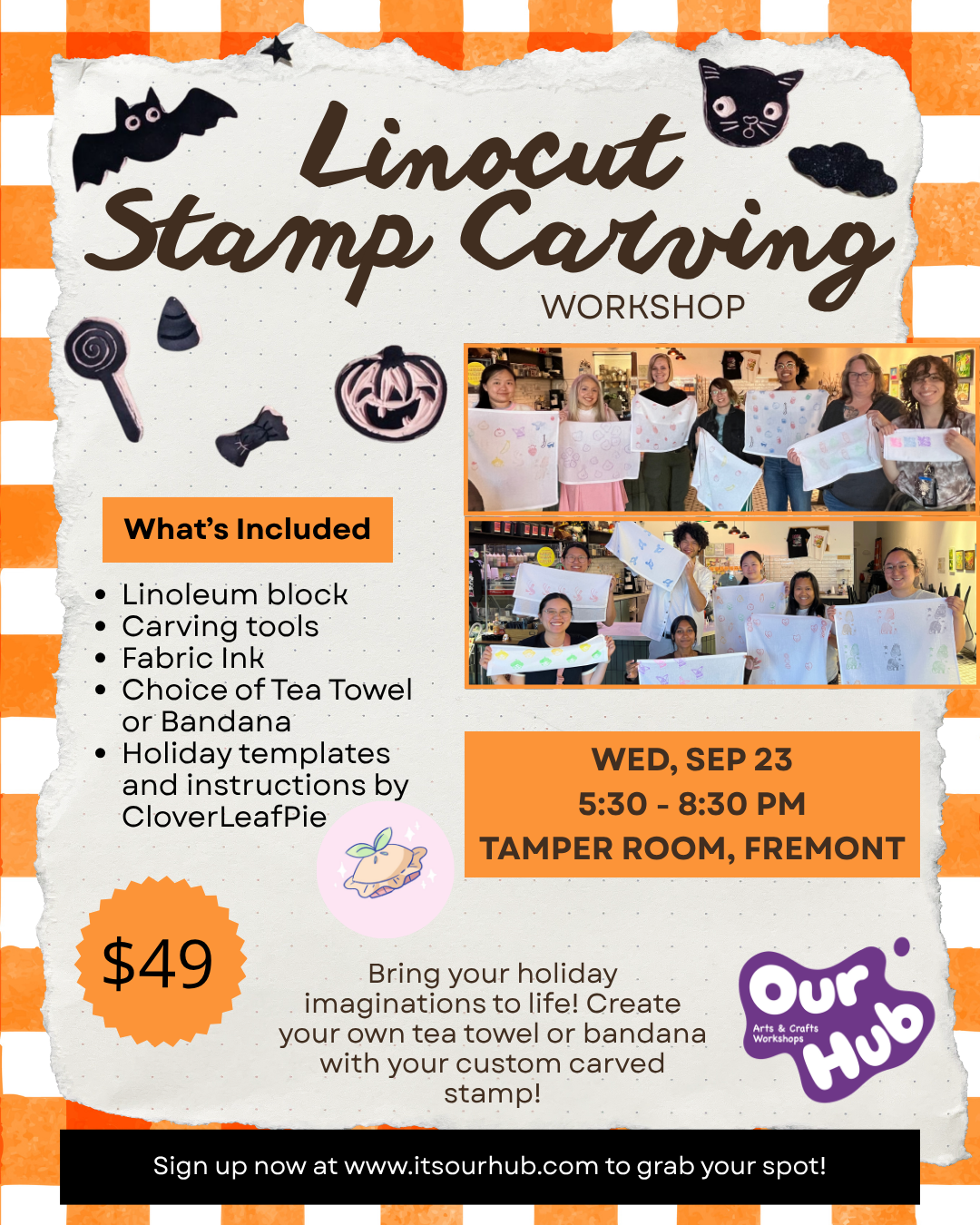 Linocut Stamp Carving Workshop - Spooky Edition!