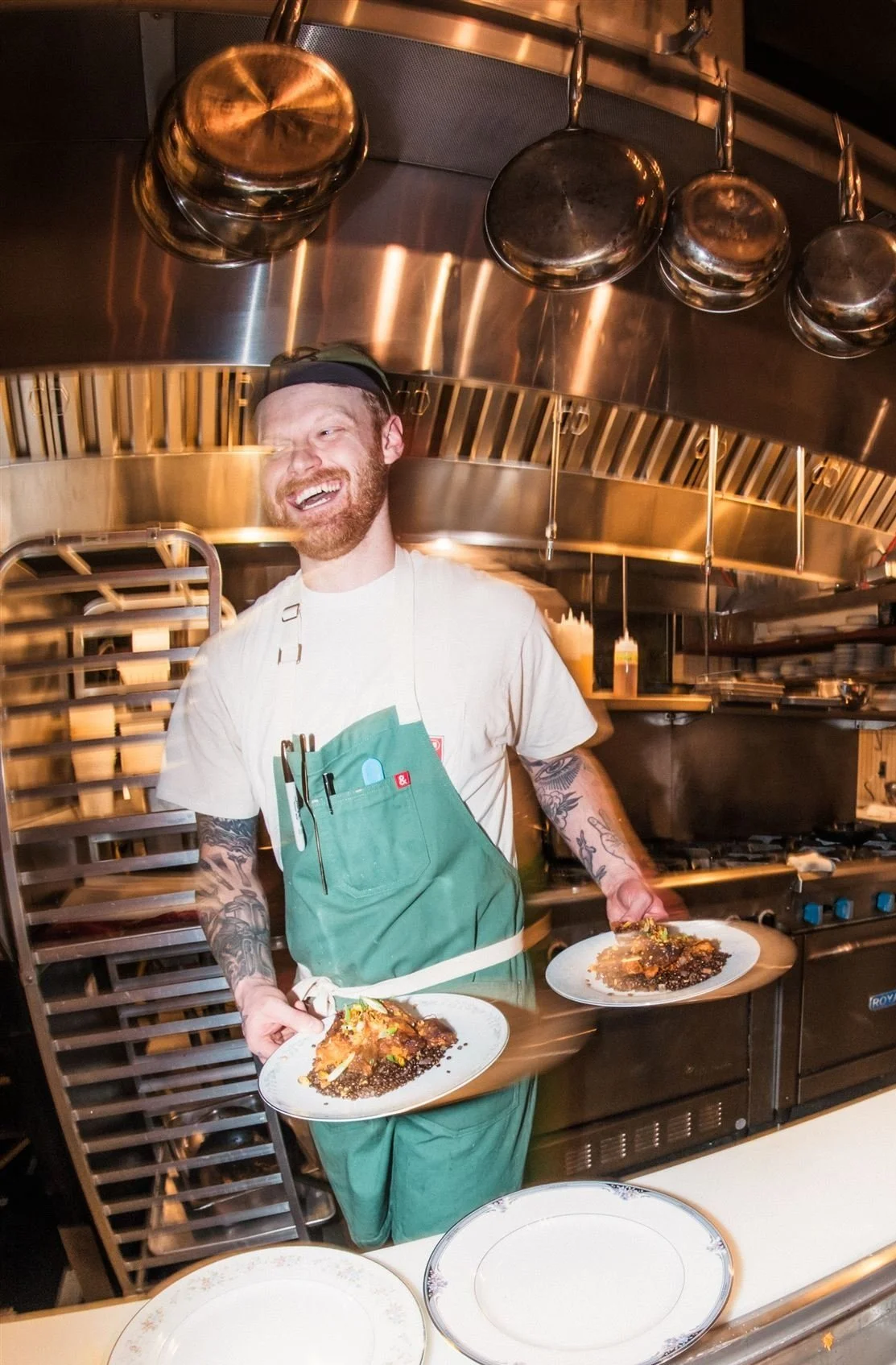 Chef at bellingham restaurant preparing a dish