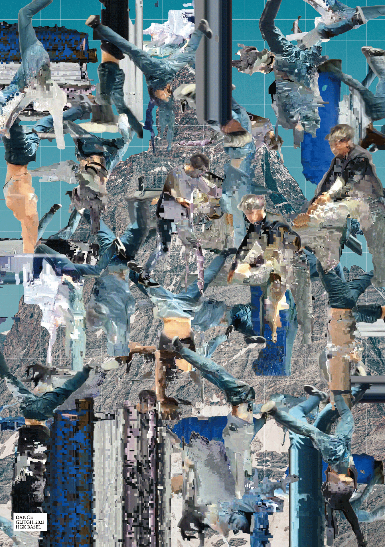 “DANCE”
Poster, Weltformat, The images were glitched by Hex Fiend, inkplotter print, 2023