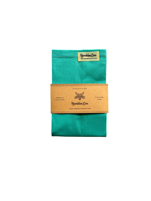 Large Beeswax Bag – Mint Stripe