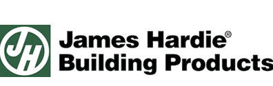 James Hardie Building Products logo with green circle and white 'JH' inside, and black text