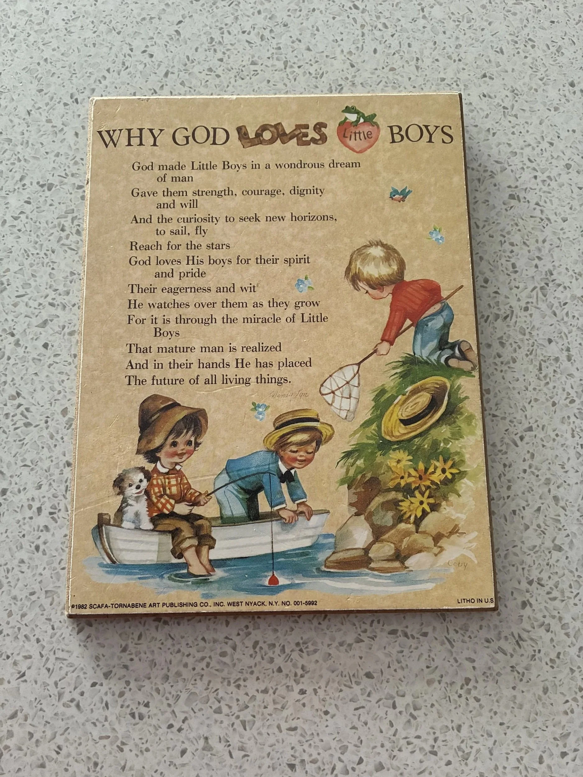 "Why God Loves Little Boys" Plaque (Second Hand)
