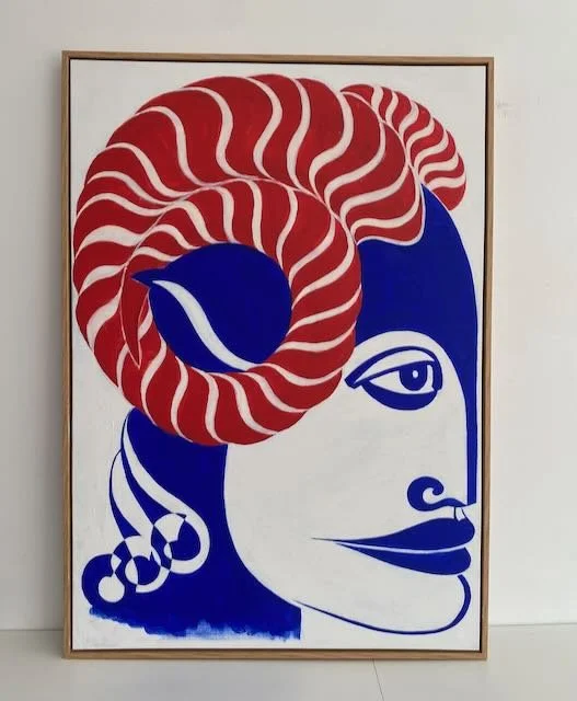 Dreaming, acrylic paint on recycled canvas. 103cm x 73cm. $1500.