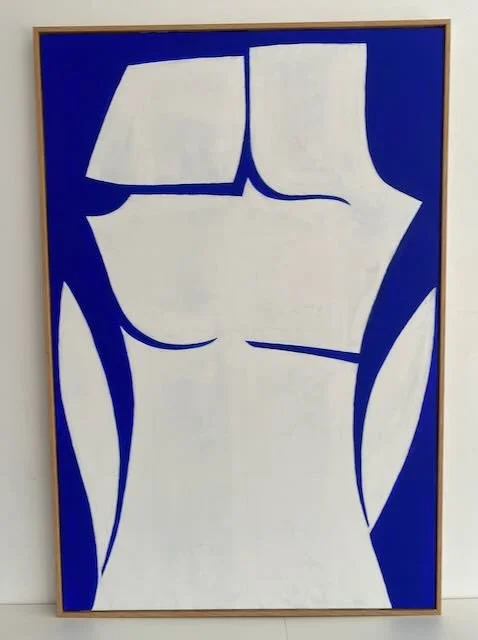 Mollie's Figure part 1, Acrylic paint on recycled canvas, 123cm x 83cm. $2,000 for both canvas.