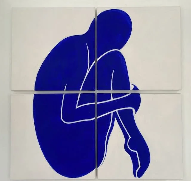 Tumbling Tom, acrylic paint on canvas. 46cm x 46cm, $1200 for 4 canvases.