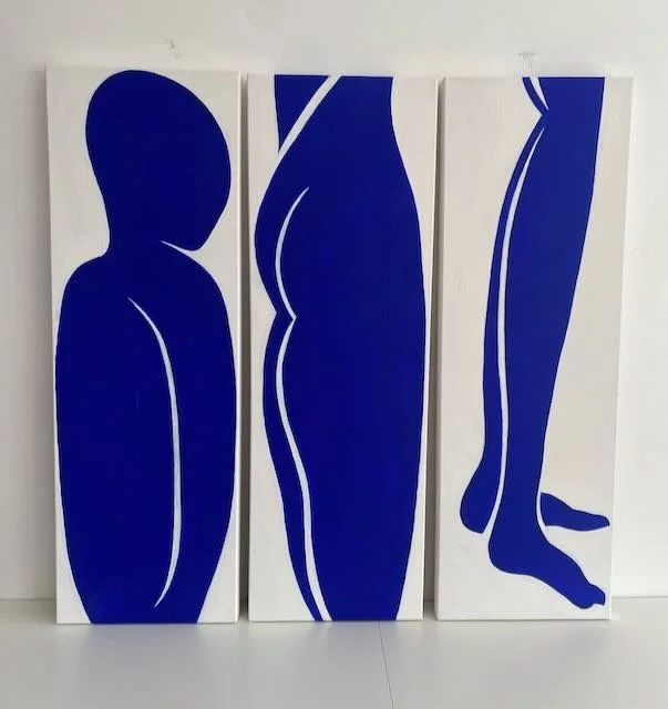 Form, Type and Light, Acrylic paint on canvas, 91cm x 30cm. $1500 for 3 canvases.