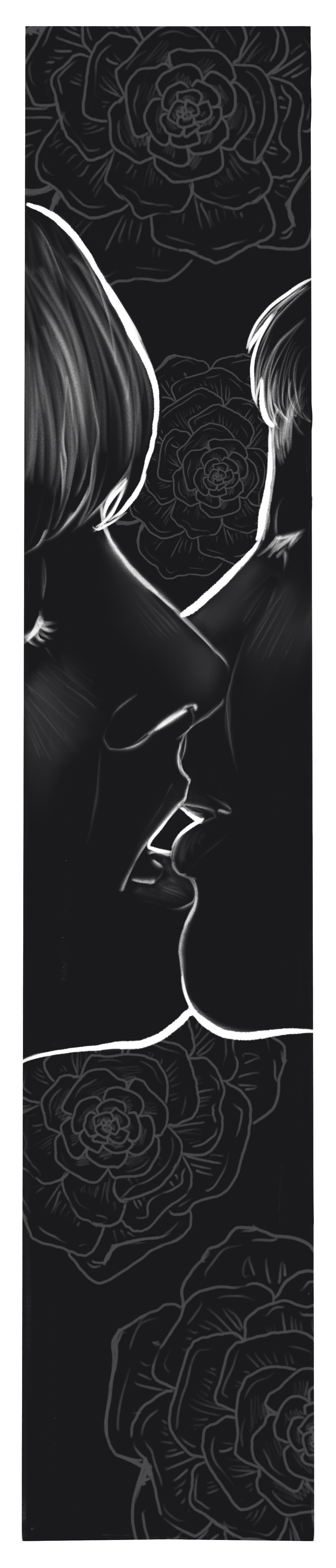 Bookmark depicting two women kissing.
