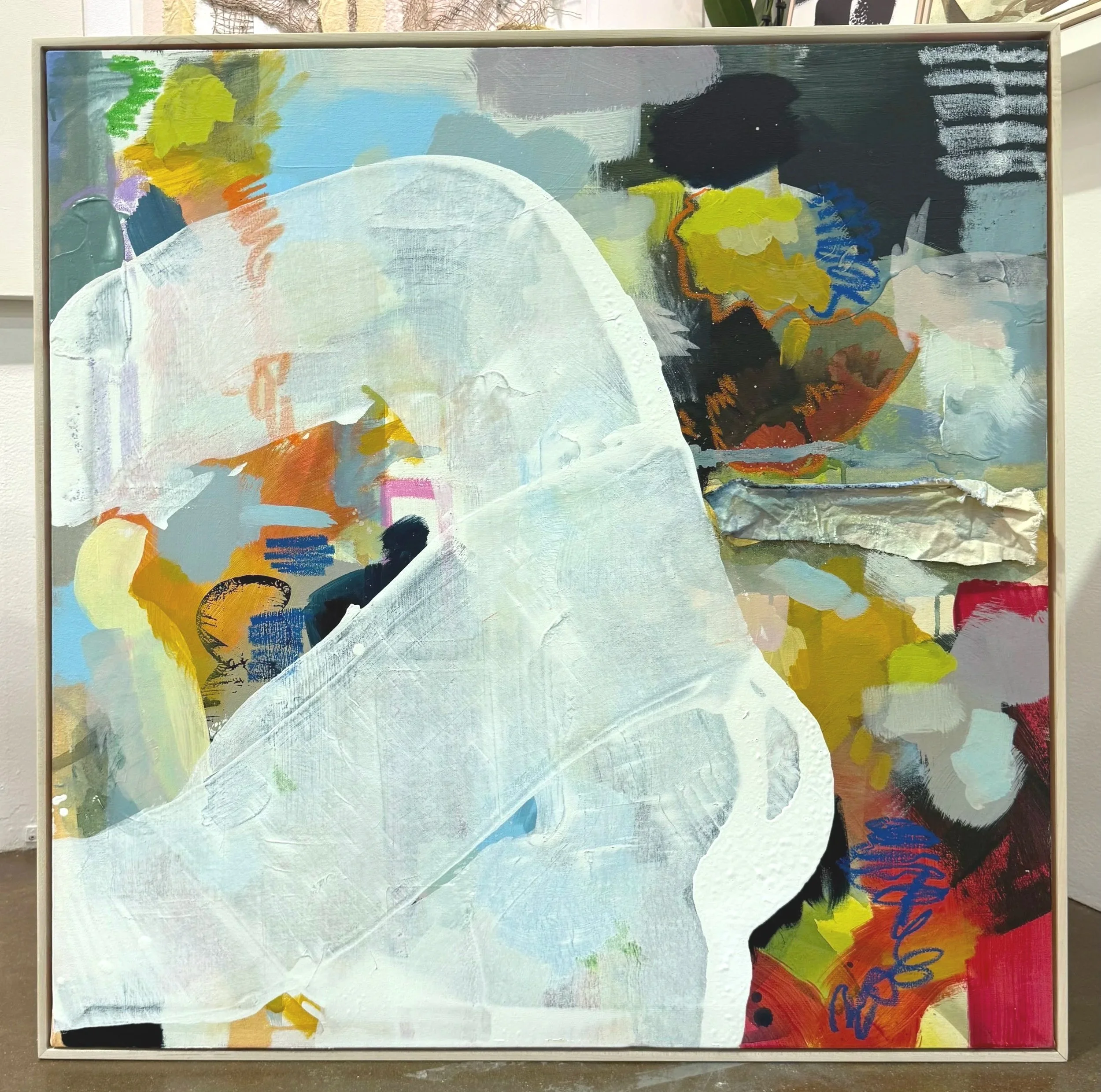 SOLD "We Can Do Everything We Like" - 36x36 in - Acrylic, textile, and mixed media artwork on canvas, 2026