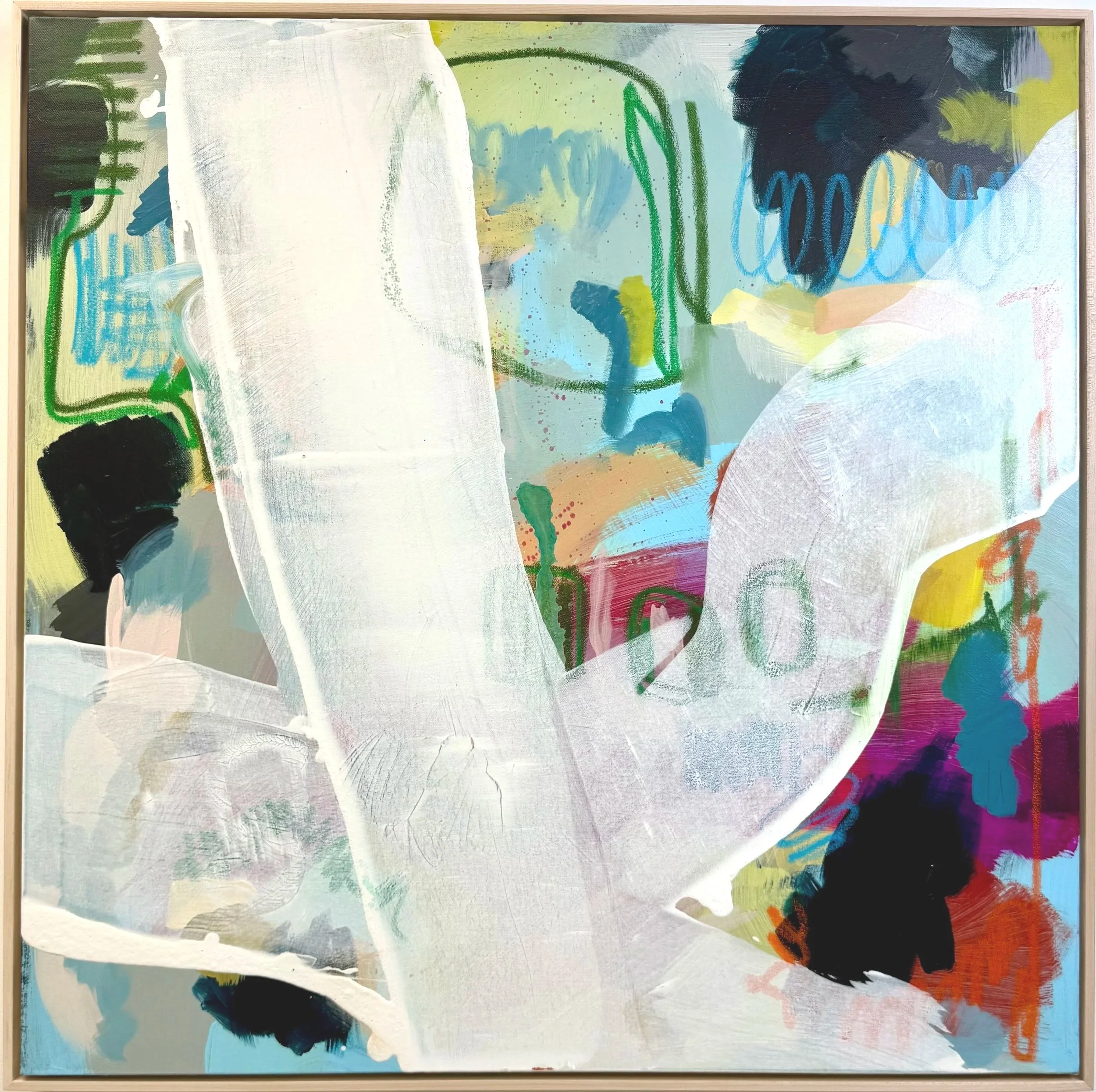 abstract art - quarter horses - 36 x 36 in.