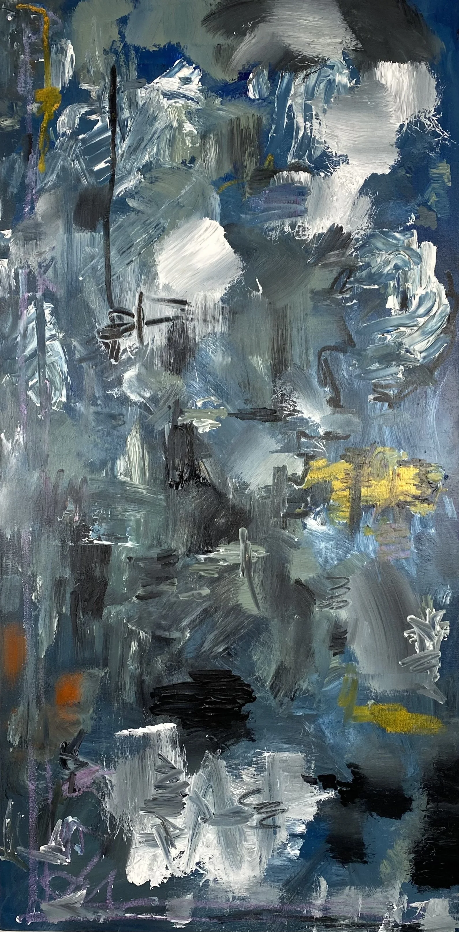 SOLD "Atmosphere #3" - 48x30 in - Acrylic and mixed media on canvas, 2023