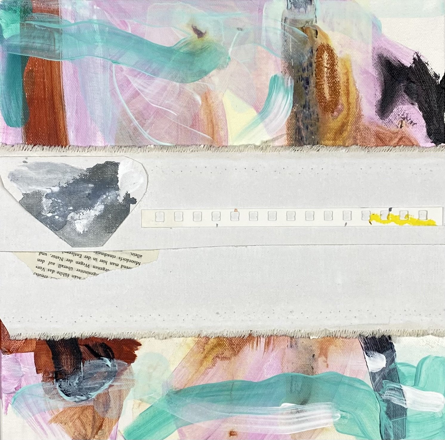 "Peak, Pique, Peek" - 12x12 in - Mixed Media artwork on Canvas, 2025