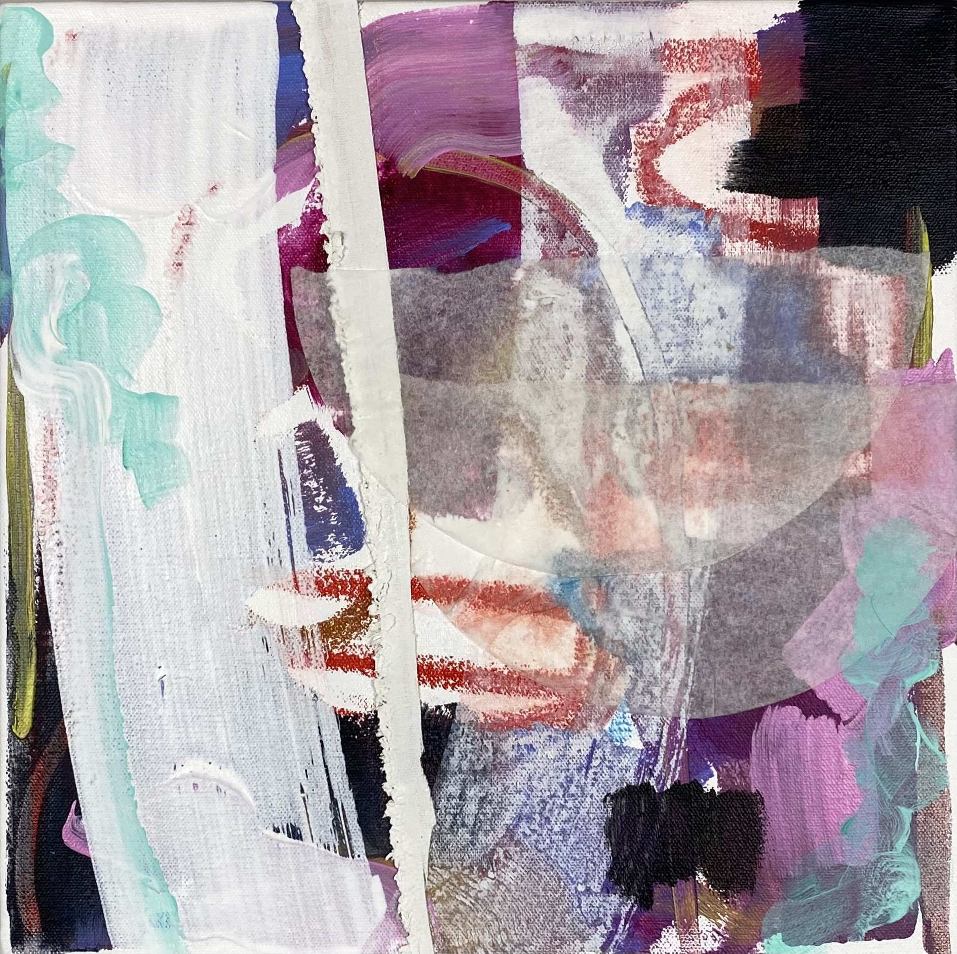 "Lead to the Lake" - 12x12 in - Mixed Media artwork on Canvas, 2025