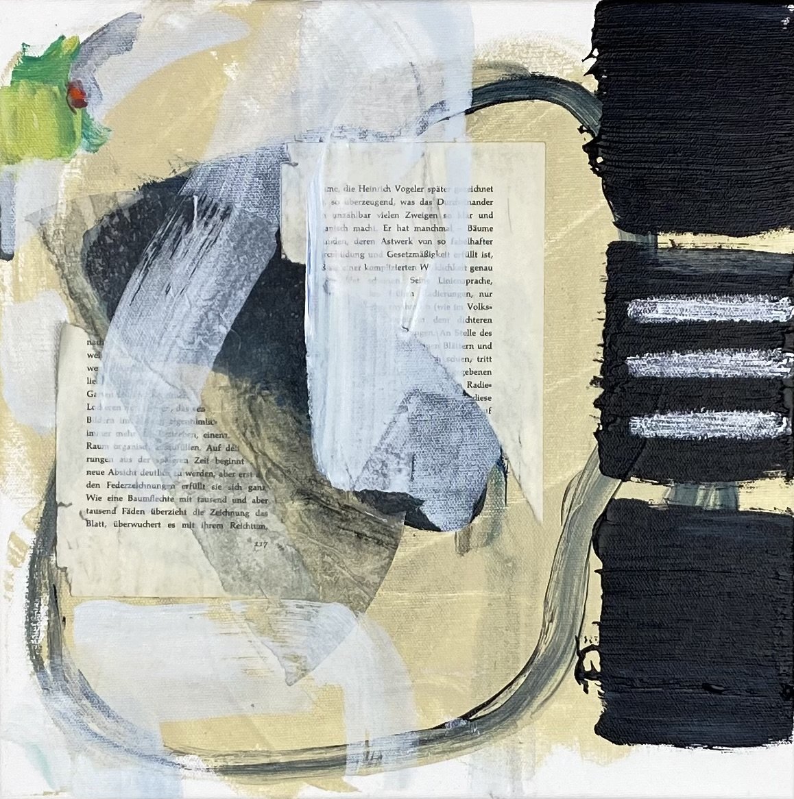 "Black White and Read All Over" - 12x12 in - Mixed Media artwork on Canvas, 2025