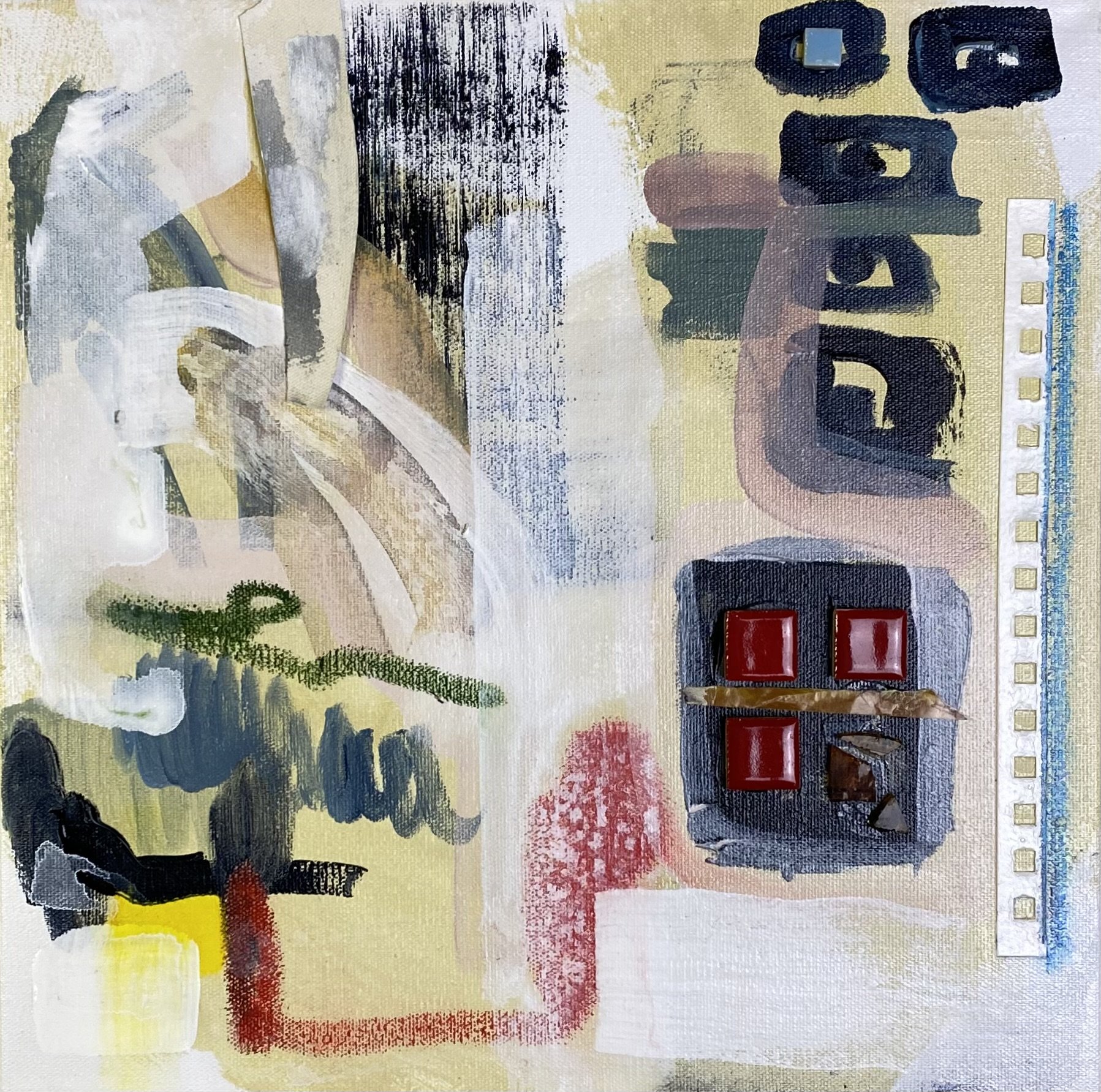 "Neighbors" - 12x12 in - Mixed Media artwork on Canvas, 2025