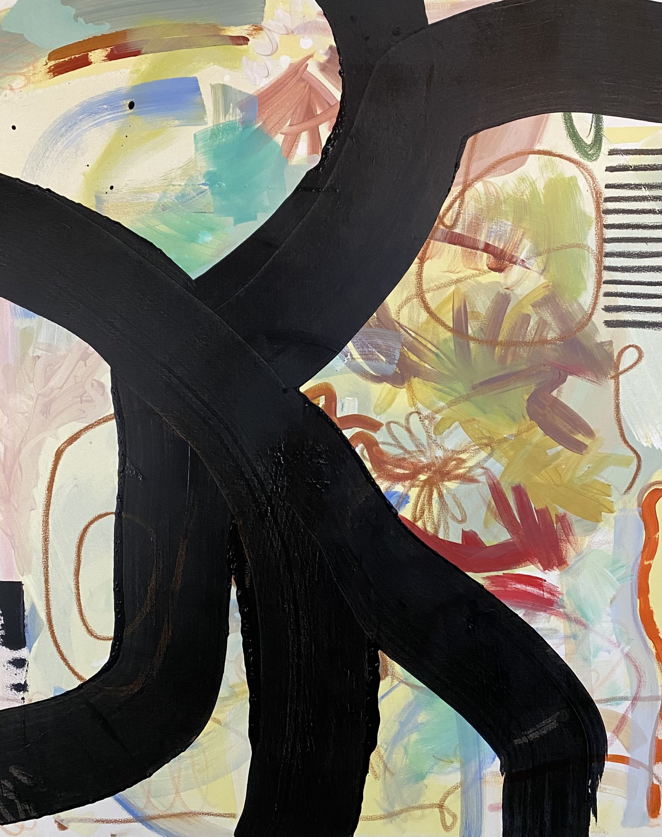 SOLD "Scripted" - 60x48 in - Acrylic and mixed media on canvas, 2025