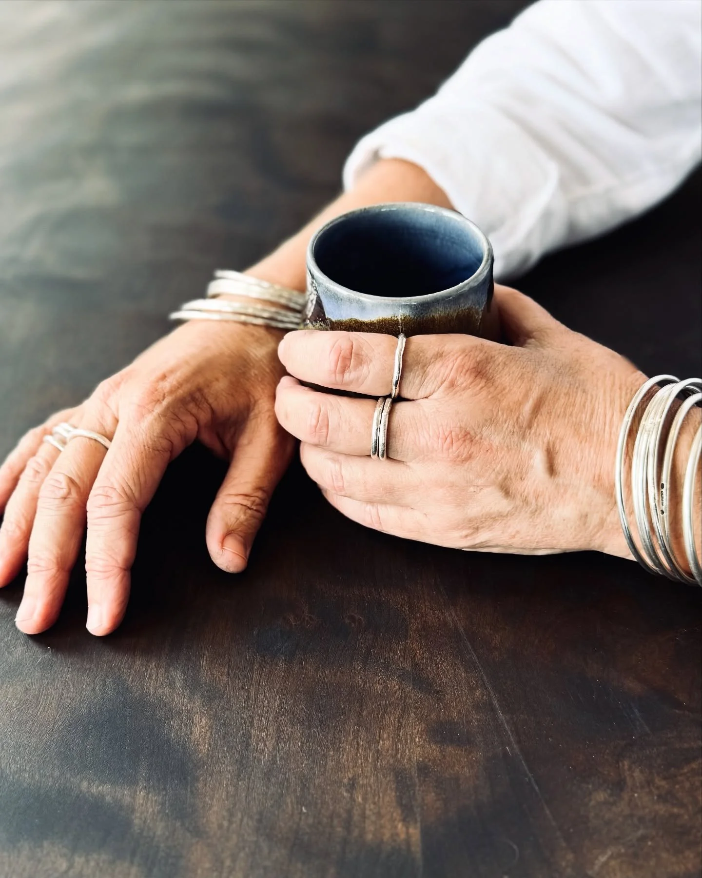 Effortless everyday elegance: silver stacks &amp; perfectly formed tumbler (or stemless wine glass). 

Start your stack online or visit the studio in person! 

☕️ by @aubergineartnc 
📷 thank you Zsuzsi Winn Studio 

*These guys are also in residence