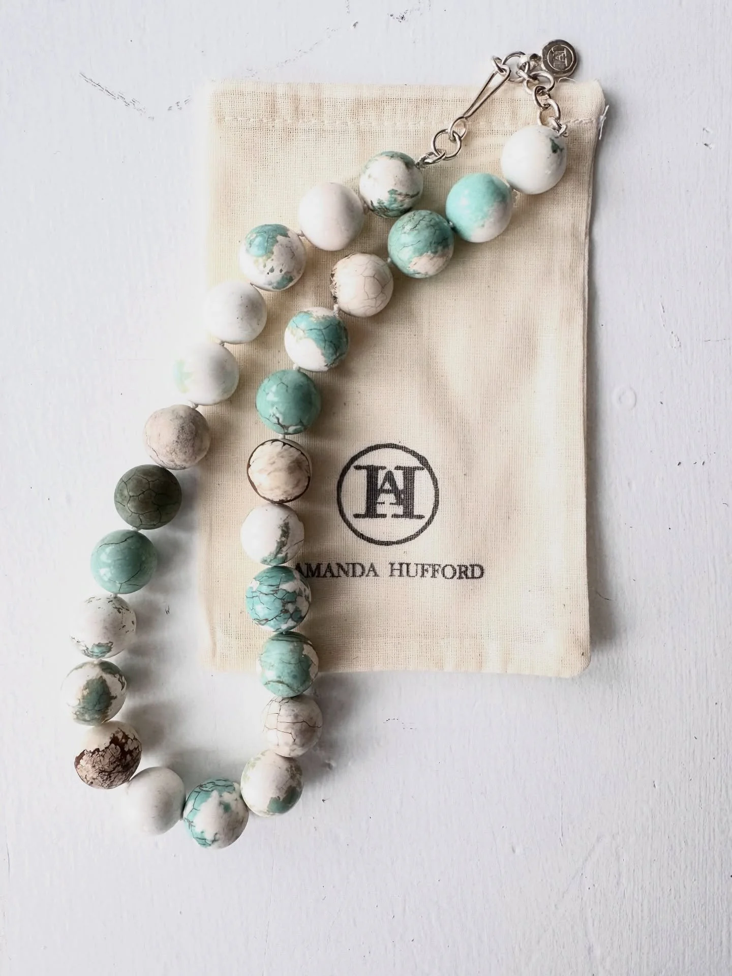 One of a kind and traditionally strung and knotted by hand on silk with care and intention. 

Magnesite is known to boost calm, clarity, and creativity&hellip;  Qualities that flow through both the maker and the wearer, a reminder that craftsmanship 