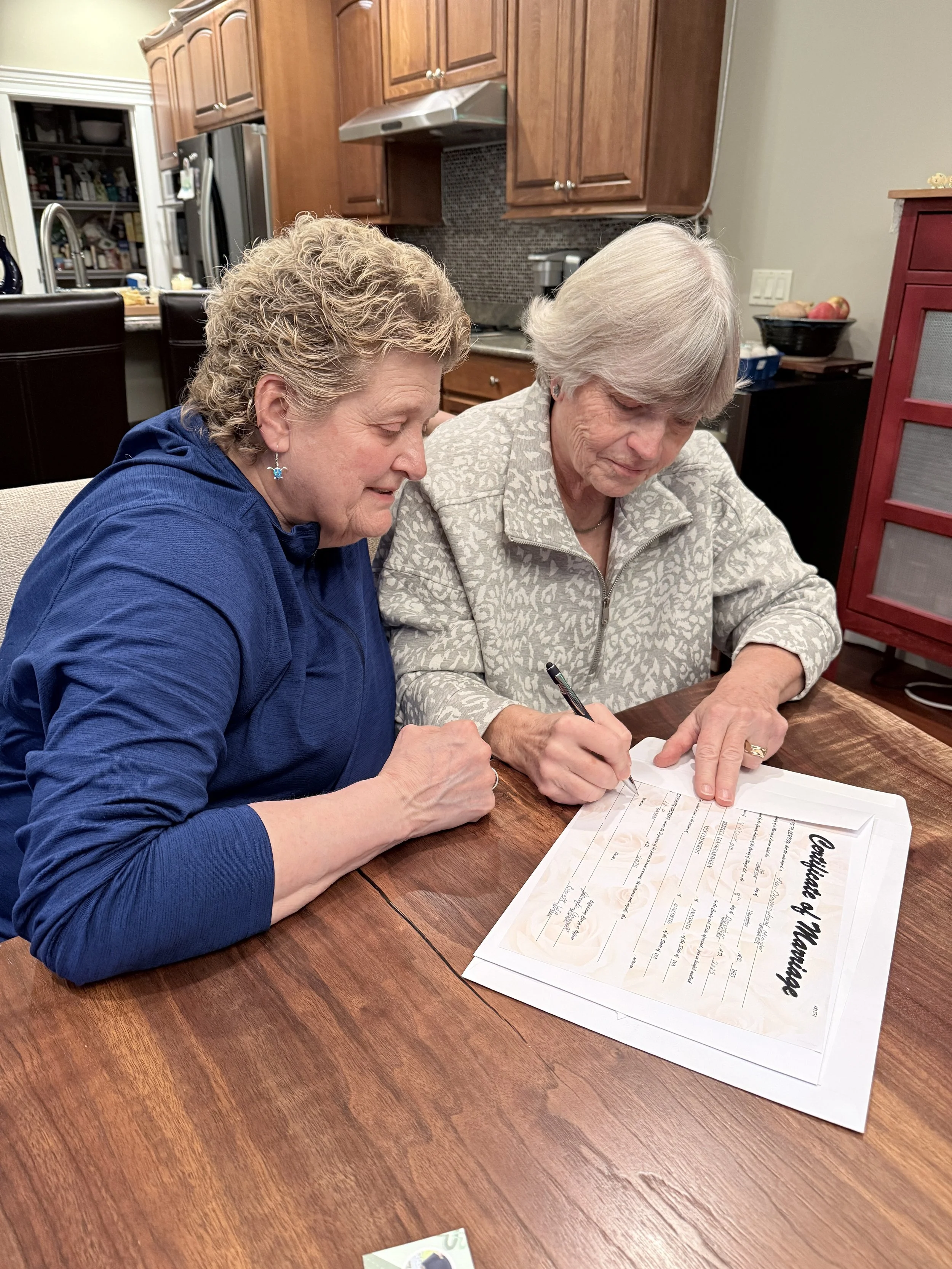 Rebecca and Vicky Sign and Go