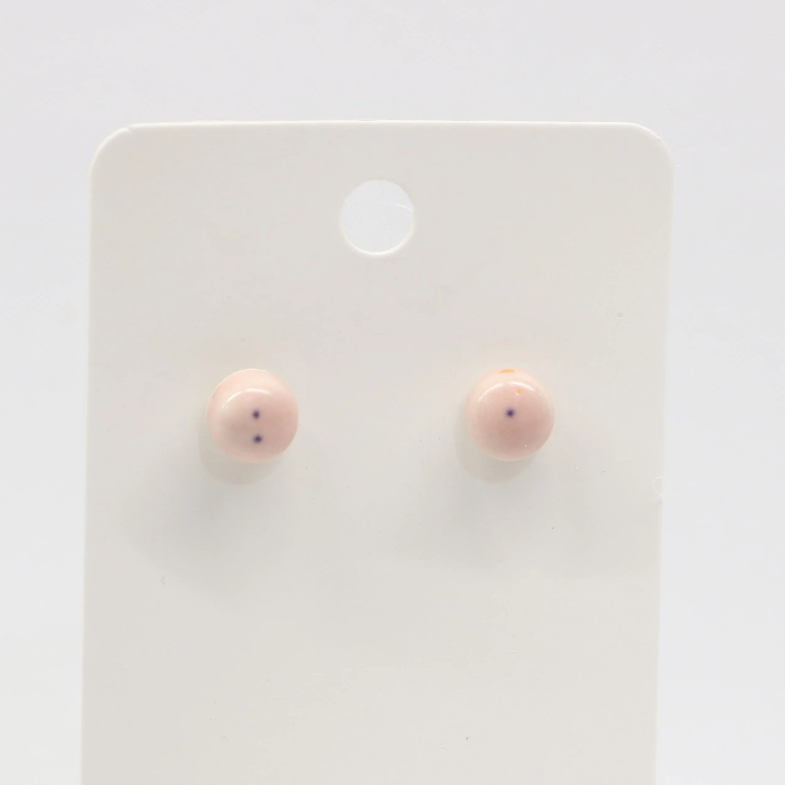 Matte Pink Speckle Stud Earrings