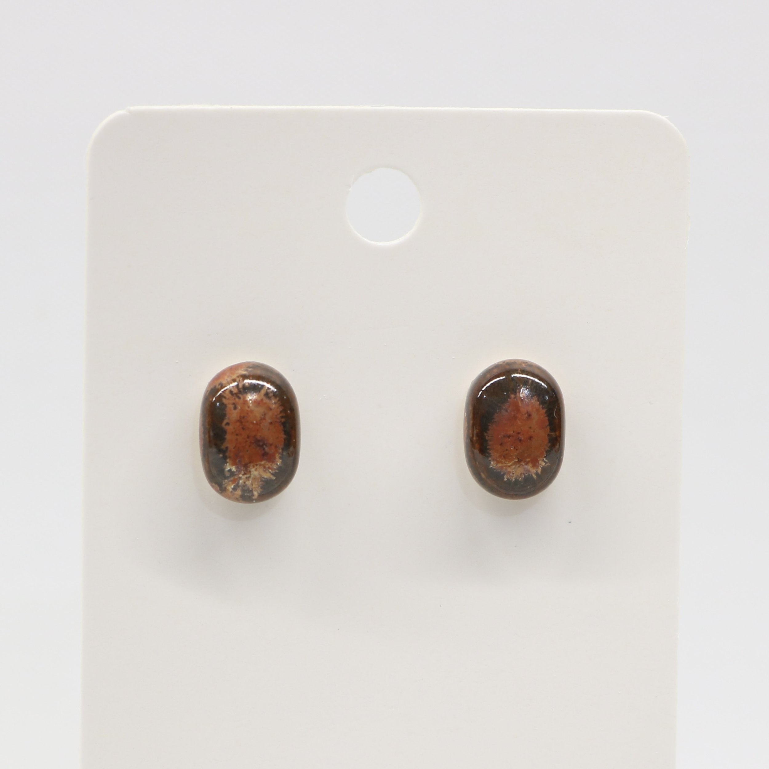 Oval Copper Stud Earrings