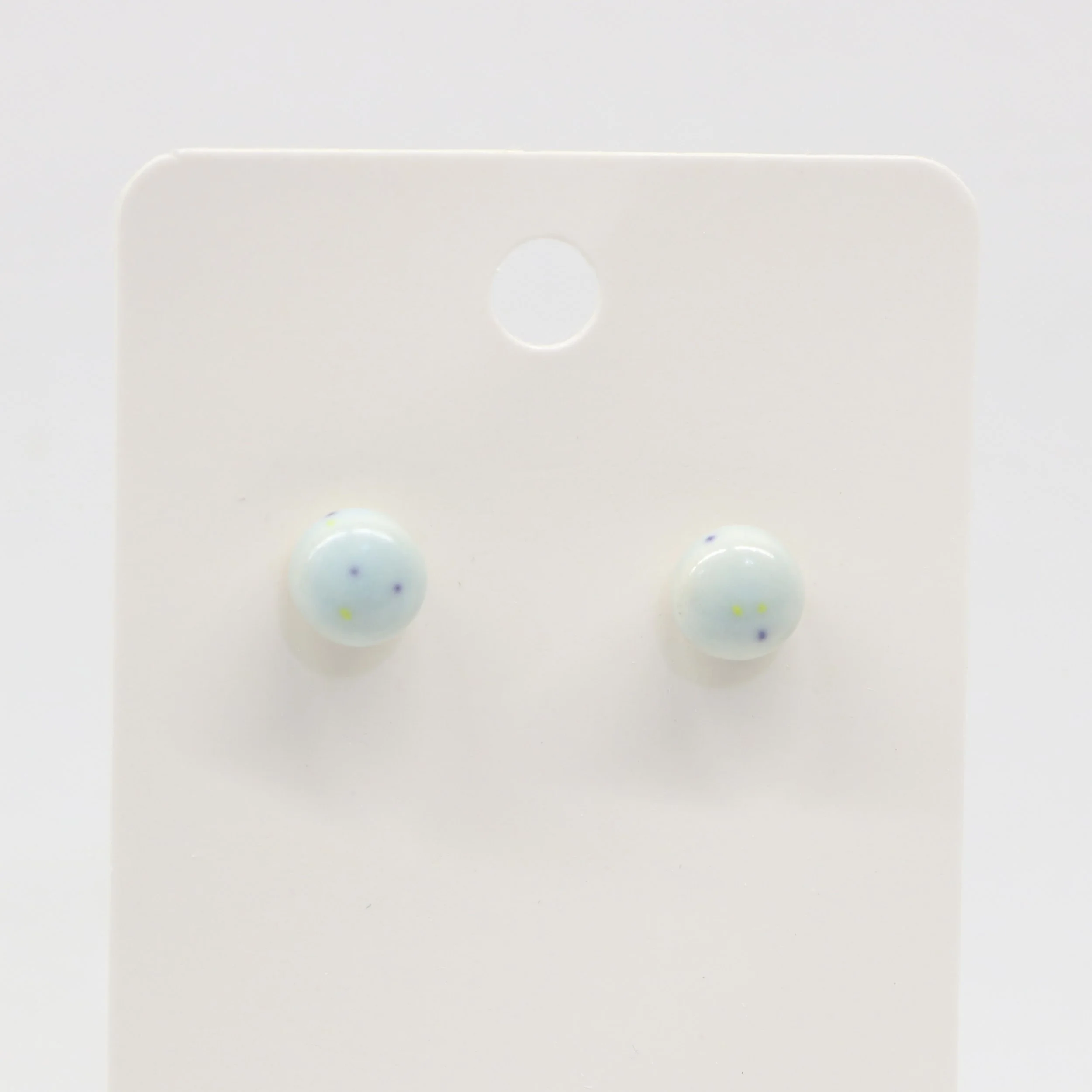 Matte Blue Speckle Stud Earrings