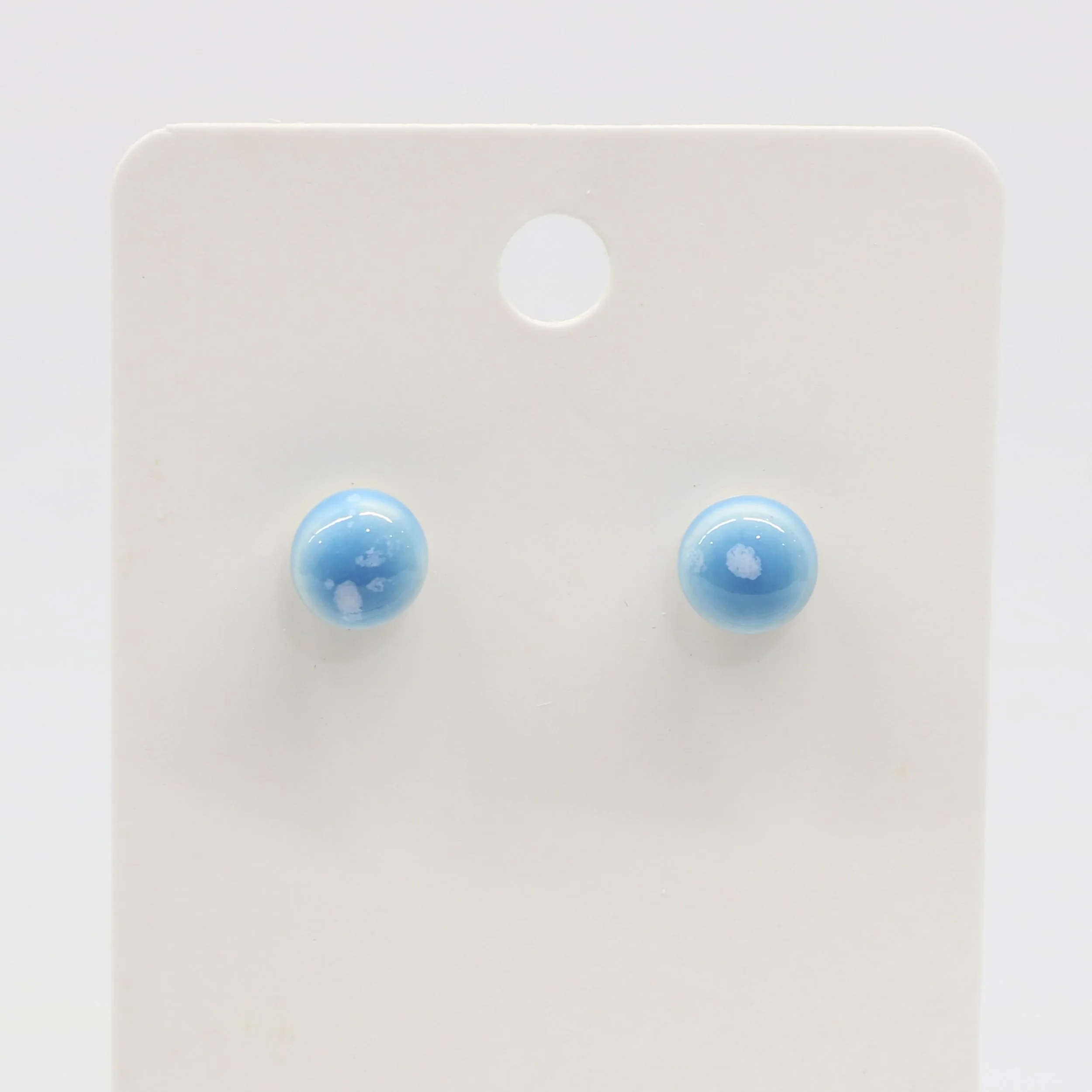 Aqua Speckle Stud Earrings