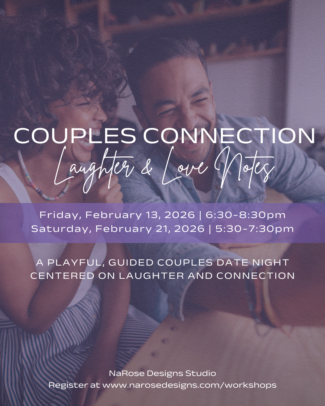 A playful, guided couples date night designed to help partners unplug, laugh together, and enjoy meaningful time without pressure or perfection.

The evening includes lighthearted couples game time, gentle moments of connection, and a simple creative