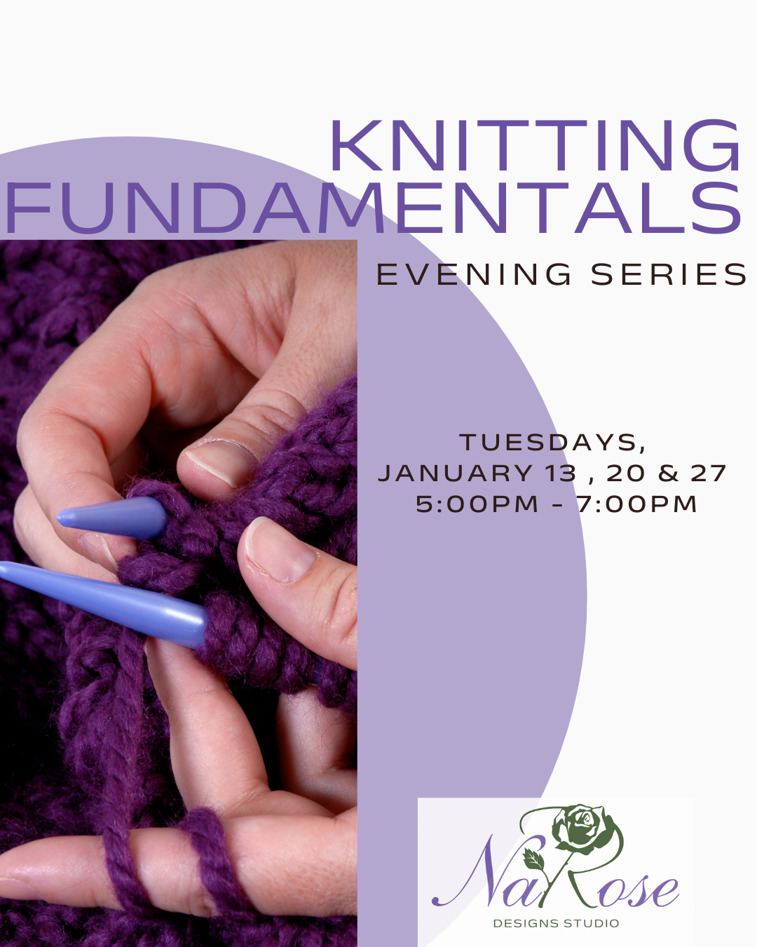 Learn the essentials of knitting in this cozy, beginner-friendly 3-week series designed to give you confidence and a strong foundation.  We will explore how to cast on, knit, purl, combine stitches, and if time permits, begin your first small project