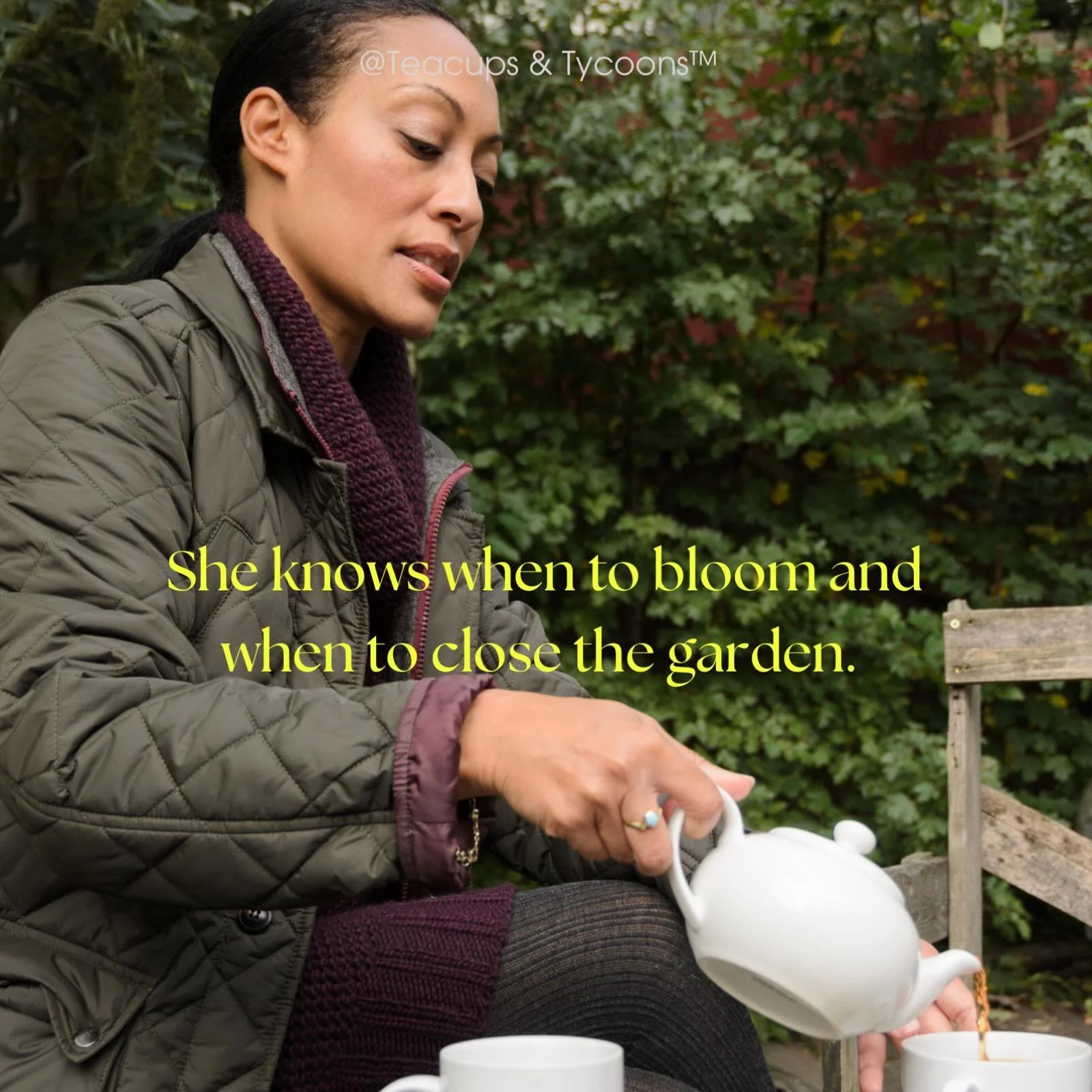 Her body knows when the invitation has expired.

Her chest can stay soft.
Her jaw can stay loose.
Her feet can stay planted.

And when something feels off?

She closes the garden before she starts explaining the gate.

Soft petals.
Steady spine.

The
