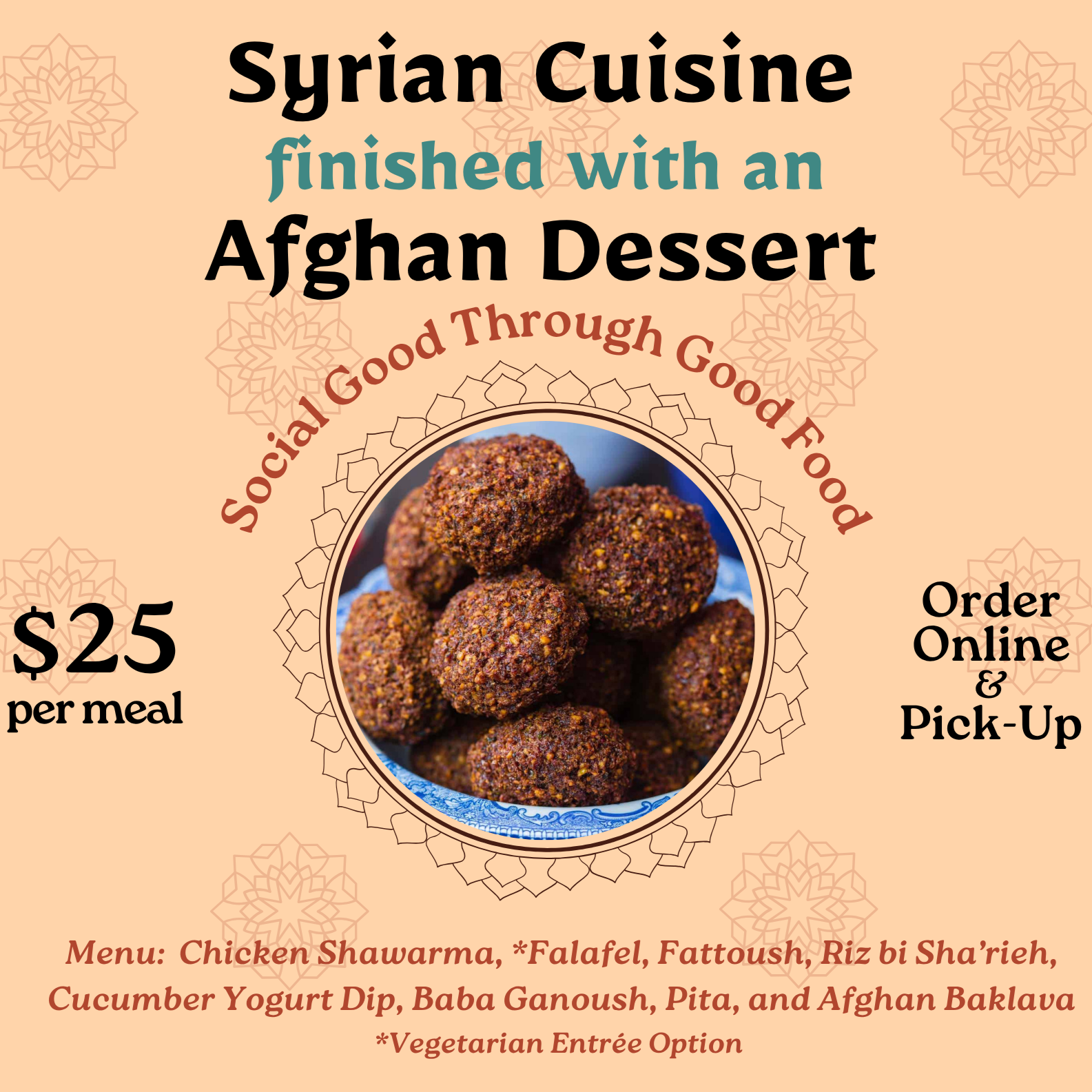 April 2026 - Syrian Cuisine with an Afghan Dessert