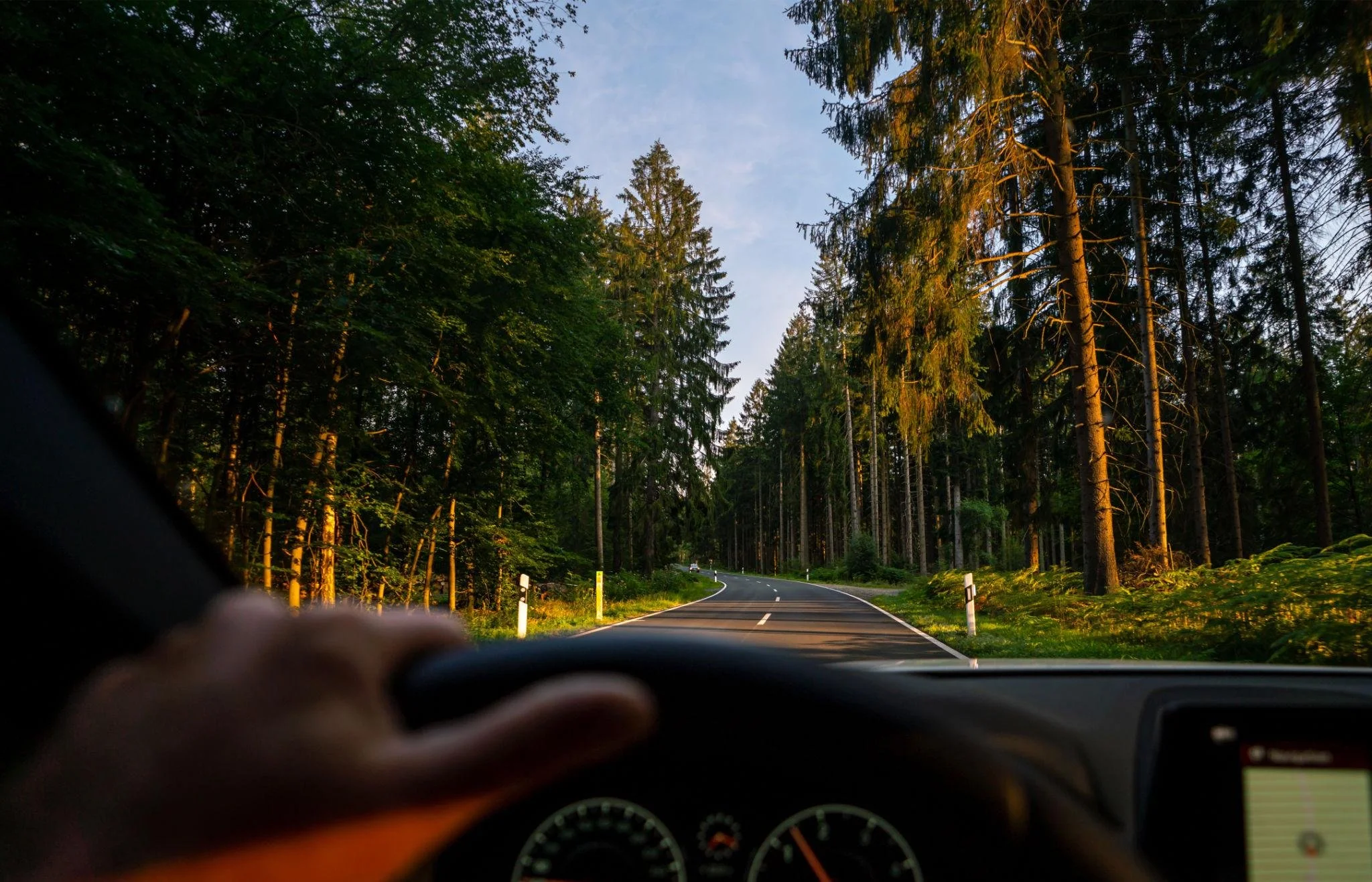 Driver holding steering wheel symbolizing therapy helping guide direction and decision-making